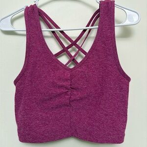 Zella Magenta Tank Top with Crisscross Back